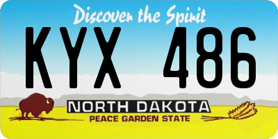 ND license plate KYX486