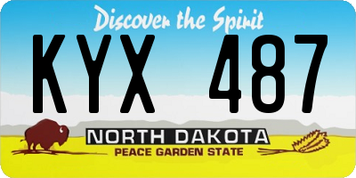 ND license plate KYX487