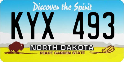 ND license plate KYX493