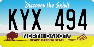 ND license plate KYX494