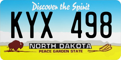 ND license plate KYX498