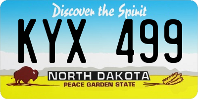 ND license plate KYX499