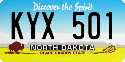 ND license plate KYX501