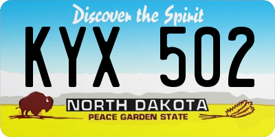 ND license plate KYX502