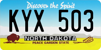 ND license plate KYX503