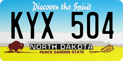 ND license plate KYX504