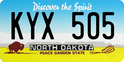 ND license plate KYX505