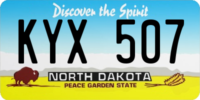 ND license plate KYX507