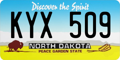 ND license plate KYX509