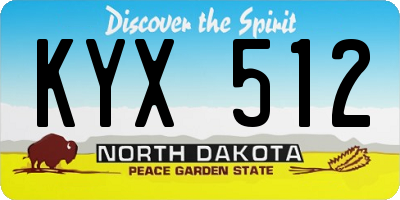 ND license plate KYX512