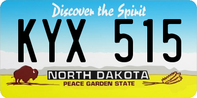 ND license plate KYX515