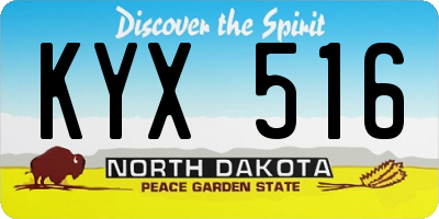 ND license plate KYX516