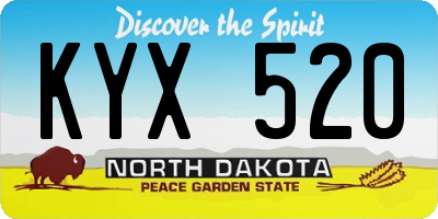 ND license plate KYX520