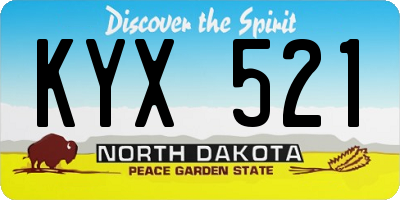 ND license plate KYX521