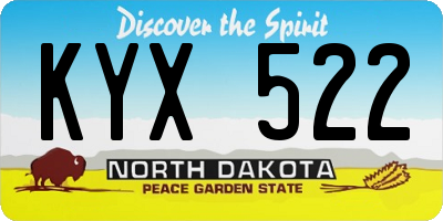 ND license plate KYX522