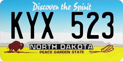 ND license plate KYX523