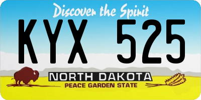 ND license plate KYX525