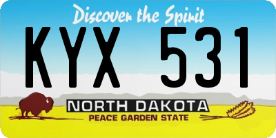 ND license plate KYX531