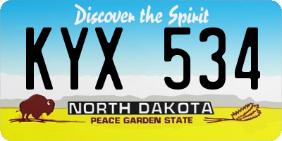 ND license plate KYX534