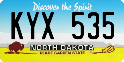 ND license plate KYX535