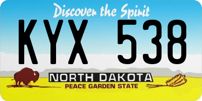 ND license plate KYX538