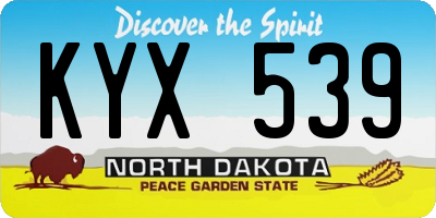 ND license plate KYX539