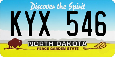 ND license plate KYX546