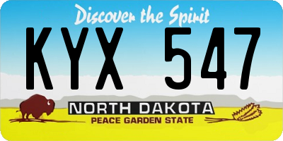 ND license plate KYX547