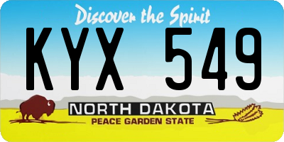 ND license plate KYX549