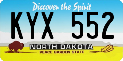 ND license plate KYX552