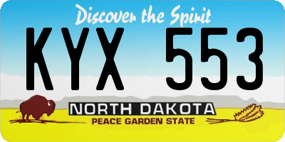 ND license plate KYX553