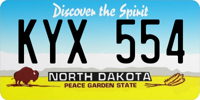 ND license plate KYX554
