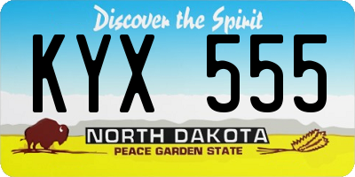 ND license plate KYX555