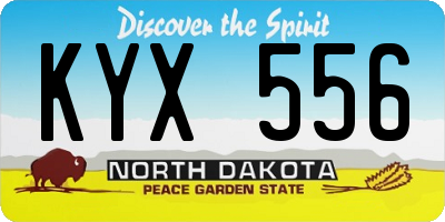 ND license plate KYX556