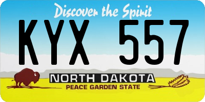 ND license plate KYX557