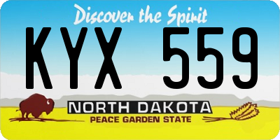 ND license plate KYX559