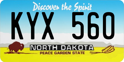 ND license plate KYX560