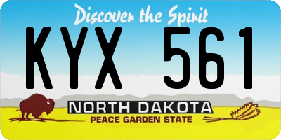 ND license plate KYX561