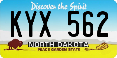 ND license plate KYX562