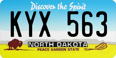 ND license plate KYX563