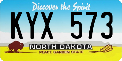 ND license plate KYX573