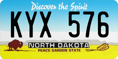 ND license plate KYX576