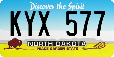ND license plate KYX577