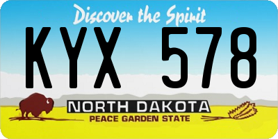 ND license plate KYX578