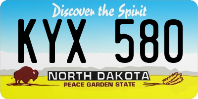 ND license plate KYX580