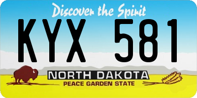 ND license plate KYX581