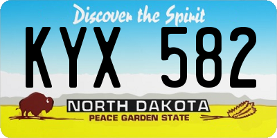 ND license plate KYX582