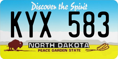 ND license plate KYX583