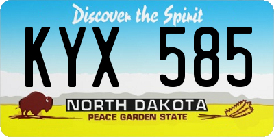 ND license plate KYX585