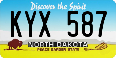 ND license plate KYX587